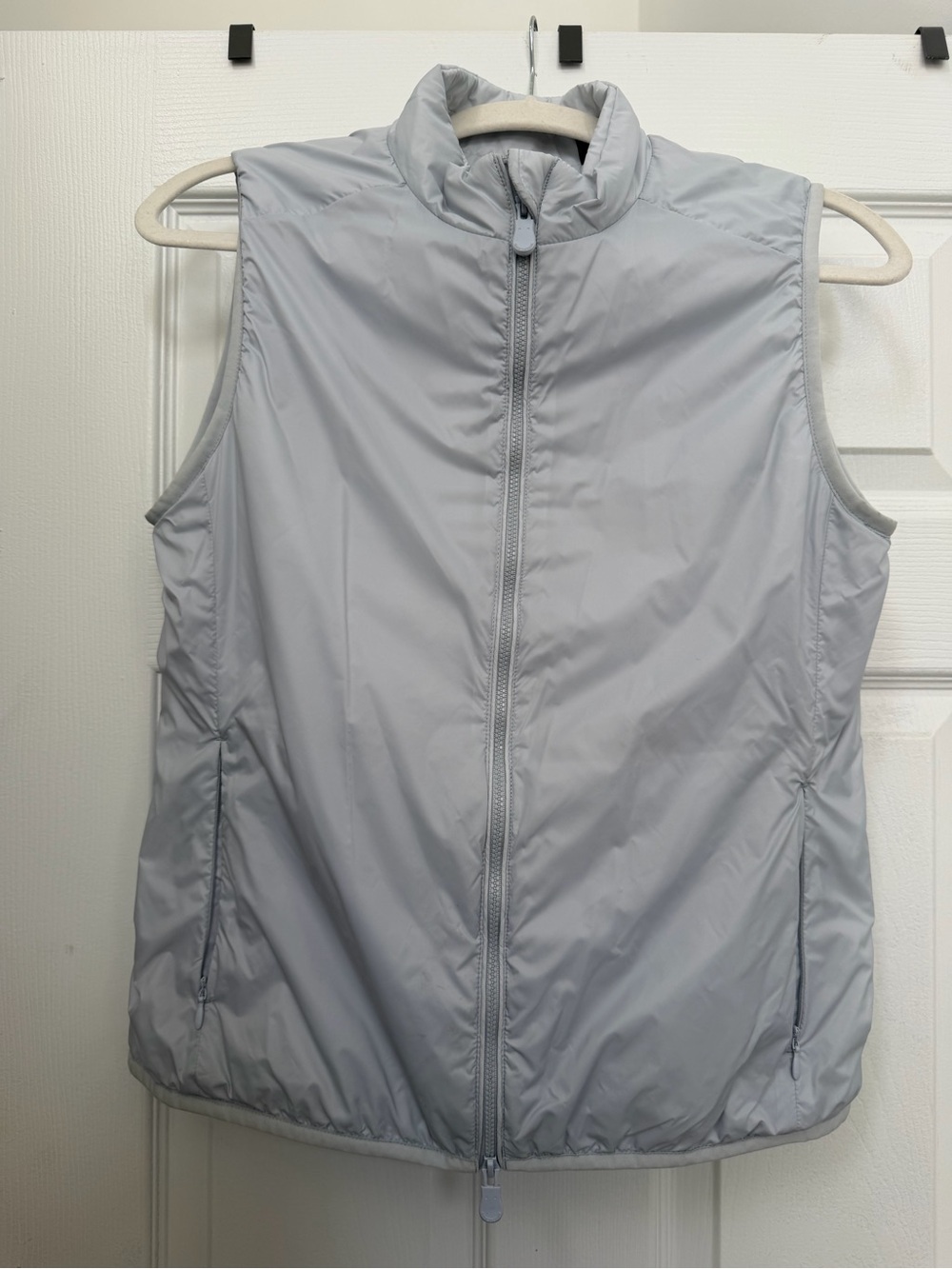 SAVE THE DUCK Light Blue Gray Quilted Puffer Vest